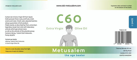 C60 Extra Virgin Olive Oil 4x 50ml, Lipo Fullerenes 99,95%, Bucky Balls