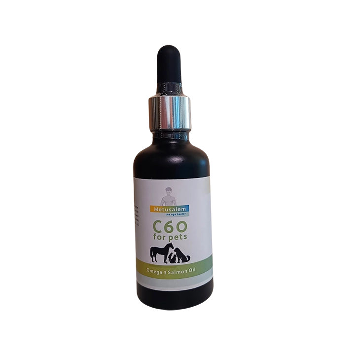 C60 for Pets, Omega 3 salmon oil, Lipo fullerenes, 50ml, Bucky Balls, 99.95% purity